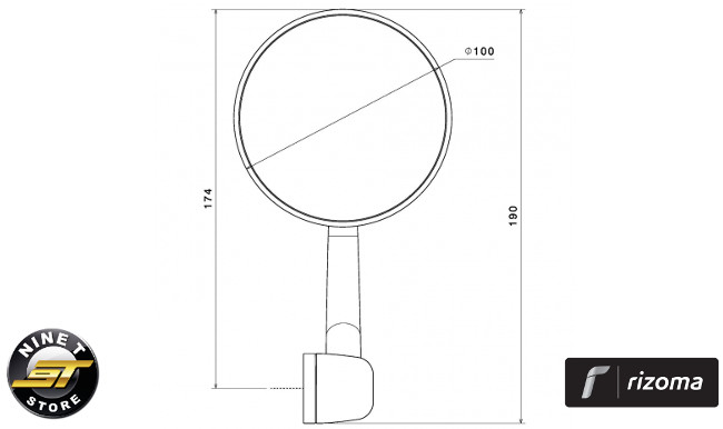 Rétroviseur Rizoma Spirit RS BS192