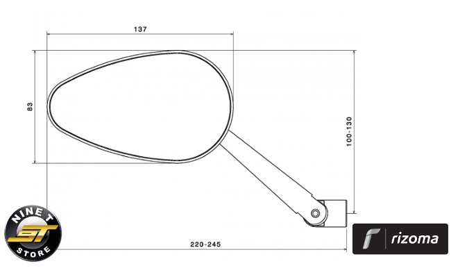 Rétroviseur Rizoma Radial RS BS132